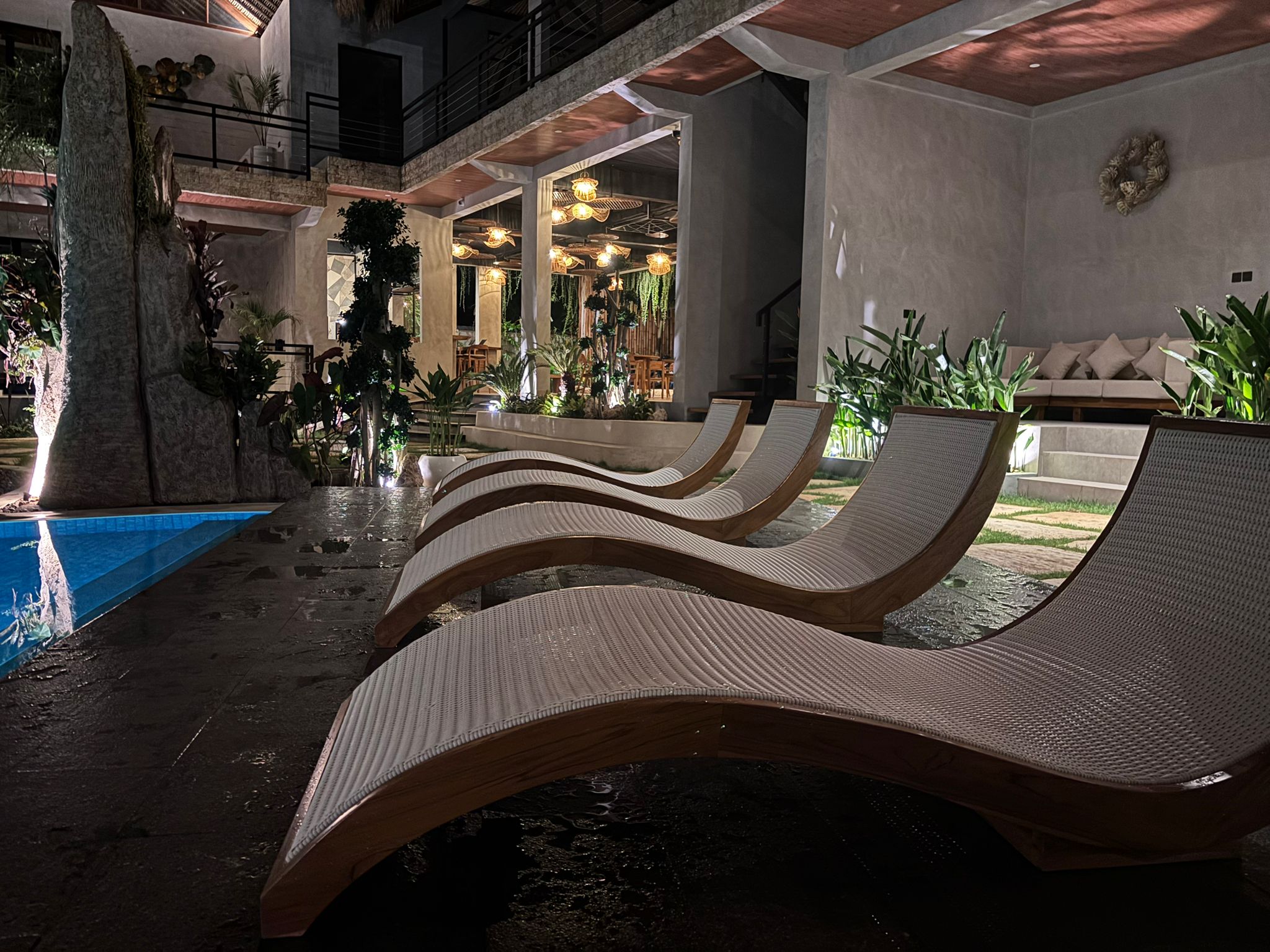 Poolside lounge at Bella Vida Resort Uluwatu Bali