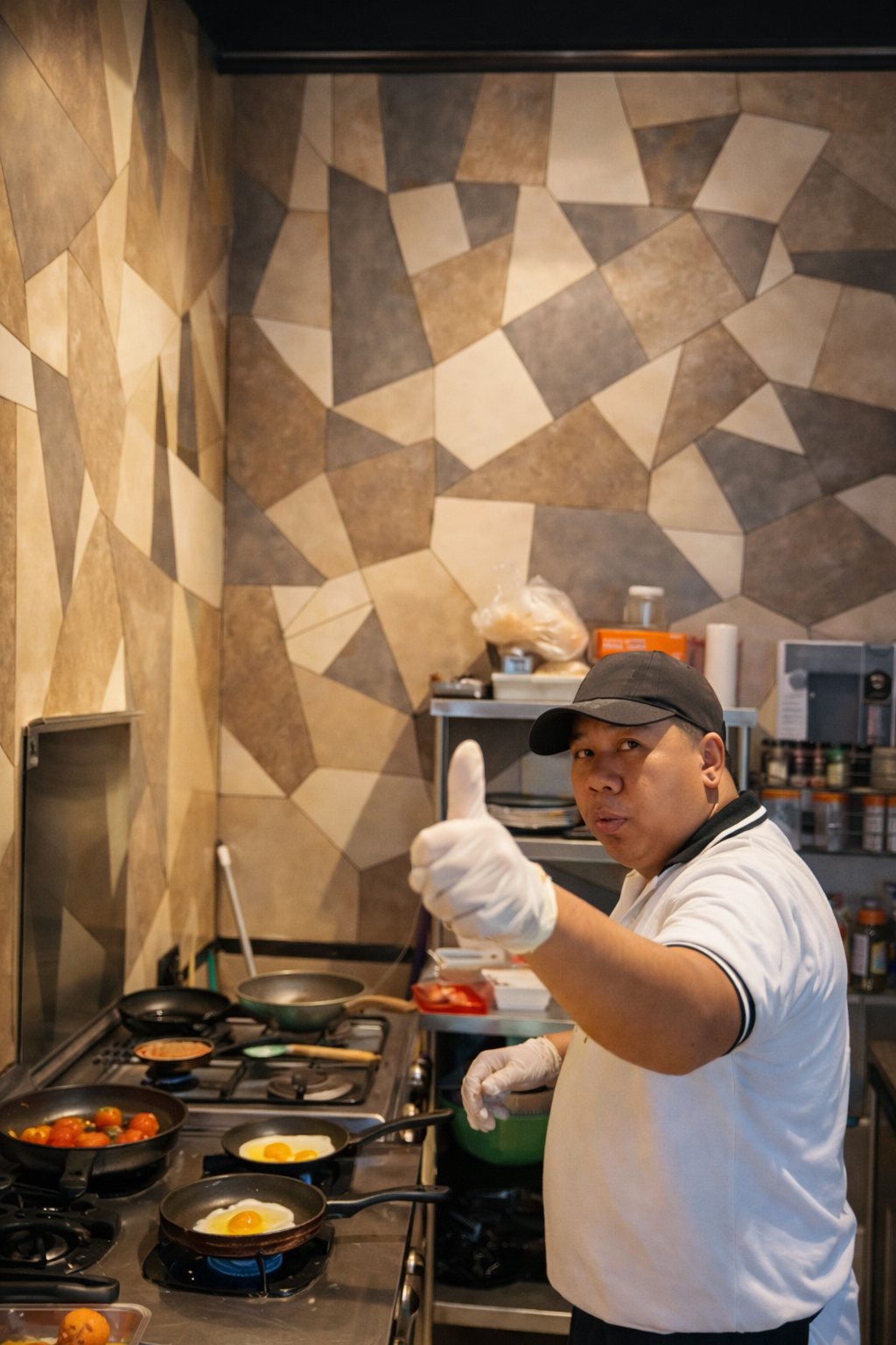 Chef cooking in the kitchen at Bella Vida Resort Uluwatu